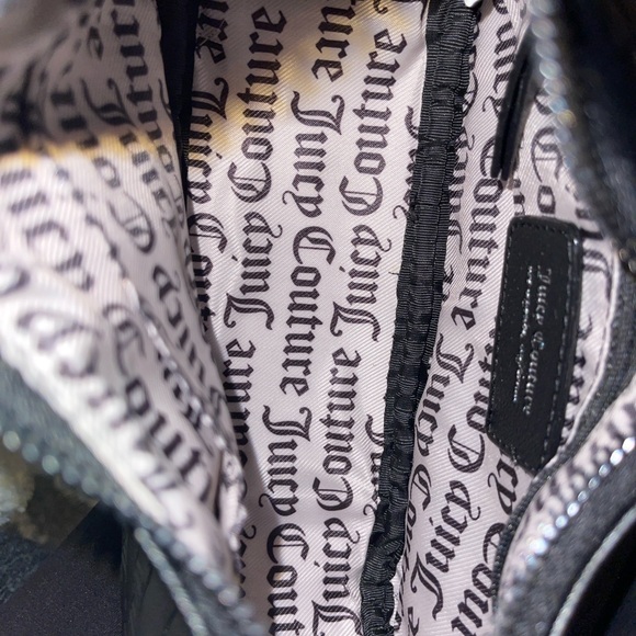 JUICY COUTURE Black Embossed Crossbody Bag in Liquorice (Black) w/Coin/Air Pods - Picture 11 of 16